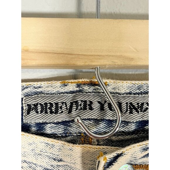 Retro Acid Wash Polka Dot Denim Shorts 19 Pastel Jean Patchwork 80s Eclectic 90s - Picture 7 of 16